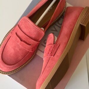NIB Lisa Vicky Suede Penny Loafers Sun-kissed Coral Suede Loafers - SZ 5.5